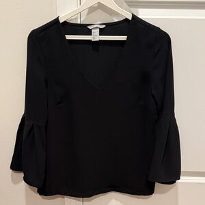 H&M Black V-Neck Blouse